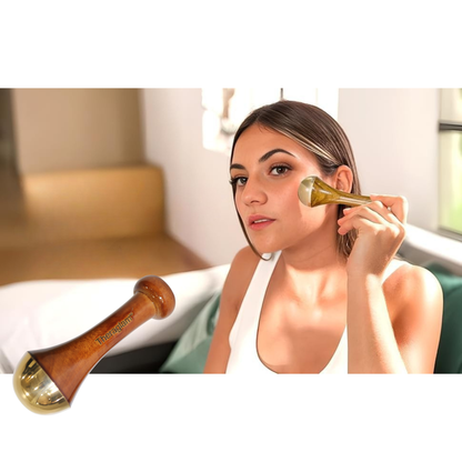 Kansa Wand 2-in-1 Ayurvedic Massager – Face, Body & Foot | 100% Bronze (Kansa/Kasya Vati)