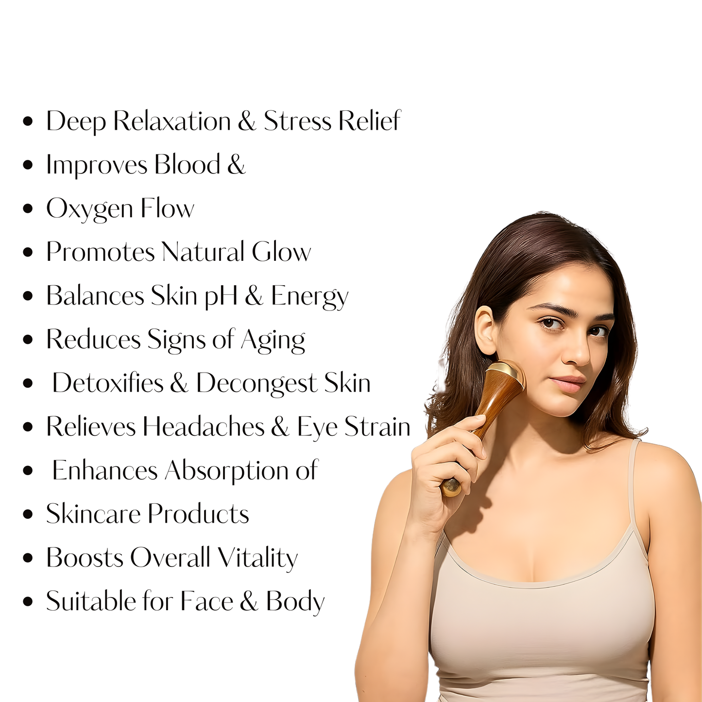 Kansa Wand 2-in-1 Ayurvedic Massager – Face, Body & Foot | 100% Bronze (Kansa/Kasya Vati)