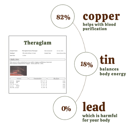 Kansa Wand 2-in-1 Ayurvedic Massager – Face, Body & Foot | 100% Bronze (Kansa/Kasya Vati)