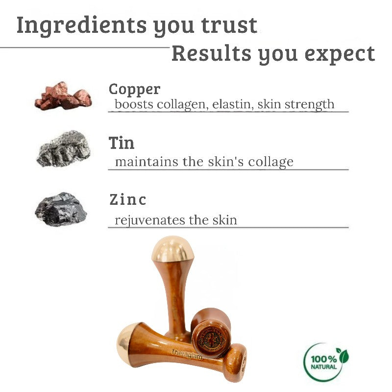 Kansa Wand 2-in-1 Ayurvedic Massager – Face, Body & Foot | 100% Bronze (Kansa/Kasya Vati)